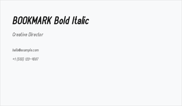 BOOKMARK Bold Italic Business Card