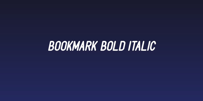 BOOKMARK Bold Italic Social Header