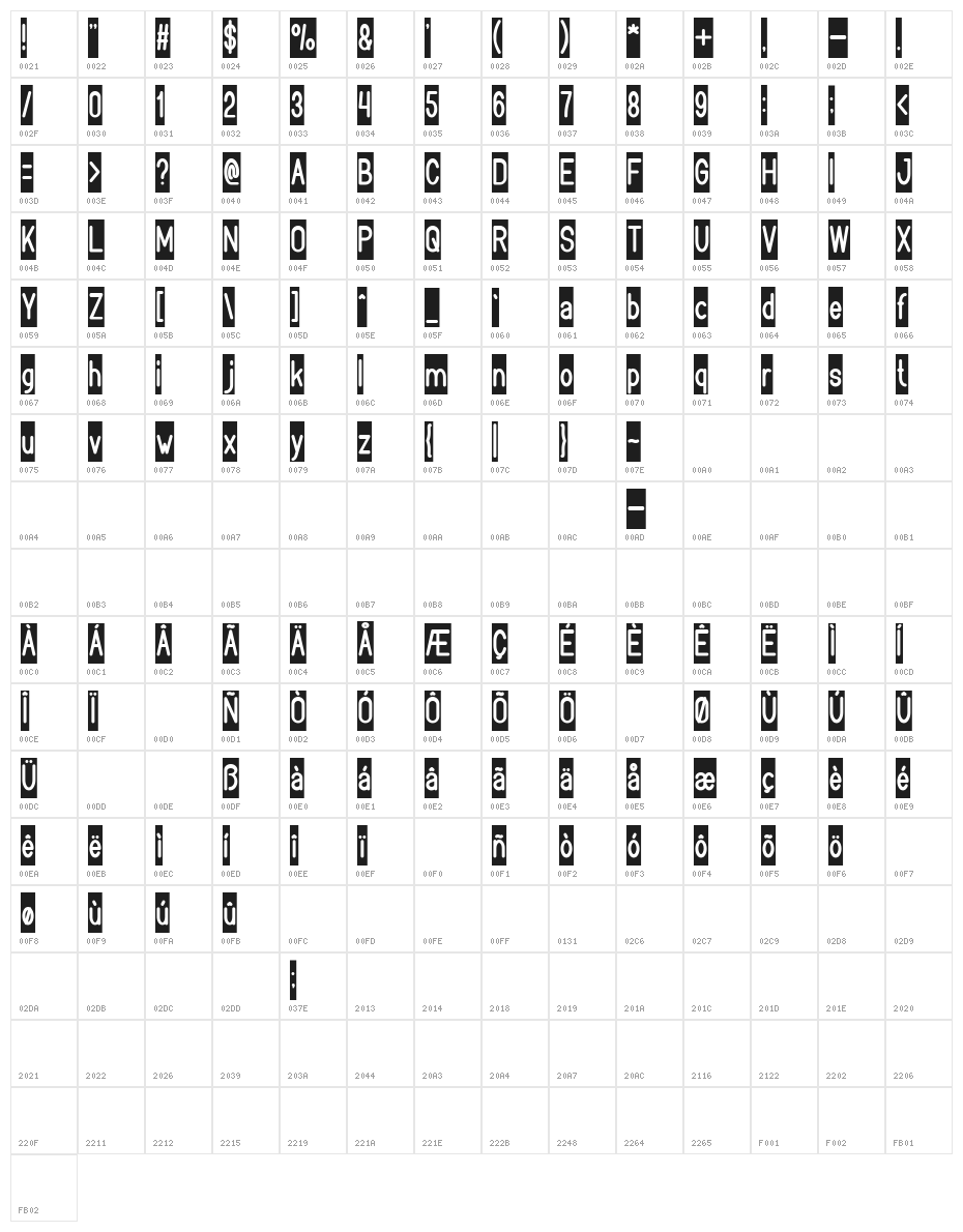 BOOKMARK-Inverse Character Map