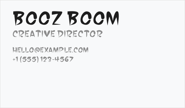 BOOZ BOOM Business Card