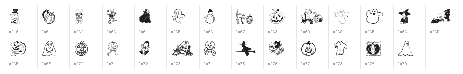 BOO Character Map