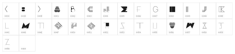 BOSS M  C Character Map