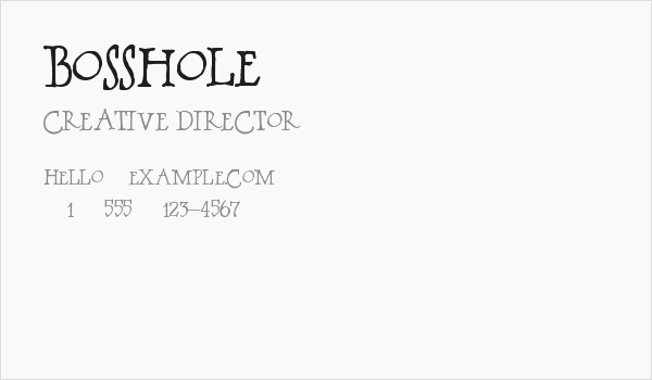 BOSSHOLE Business Card
