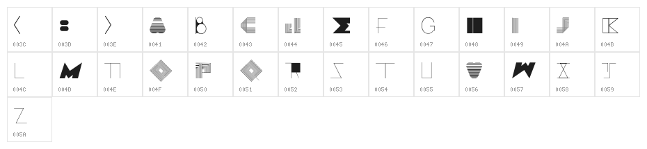 BOSSM-C Character Map