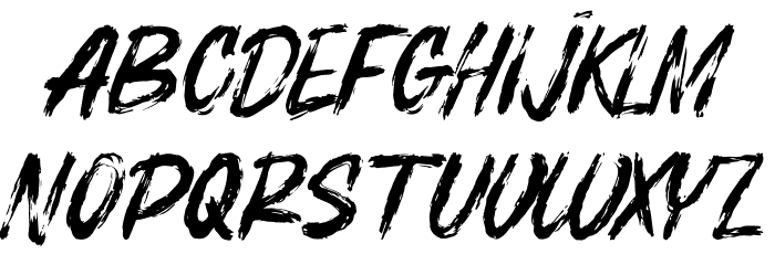 BOSTHON BRUSH Font LOWERCASE