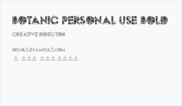 BOTANIC PERSONAL USE Bold Business Card