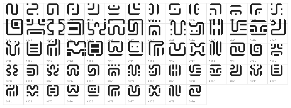 BOTW Hylian Regular Character Map