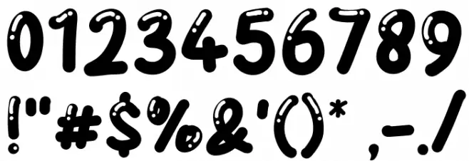 BOUNCY GUM Font OTHER CHARS