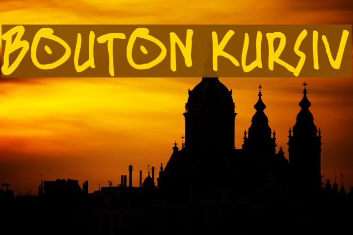 BOUTON Kursiv Font examples