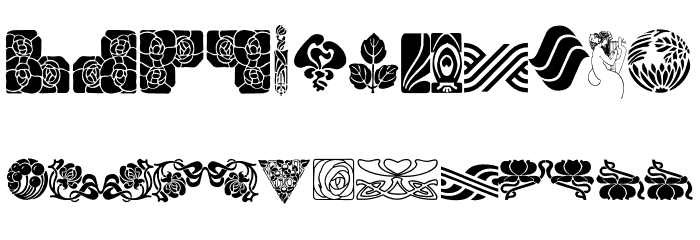 BOUTON Nouveau Ornaments II Font LOWERCASE