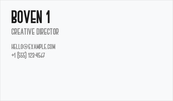 BOVEN 1 Business Card