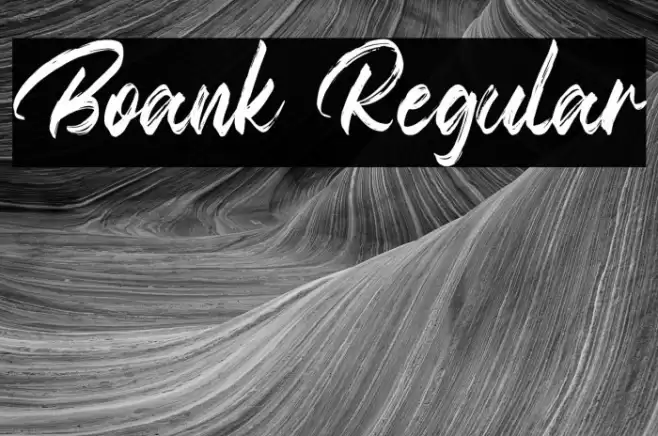 Boank Regular Font examples