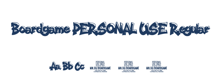 Boardgame PERSONAL USE Regular Font Preview