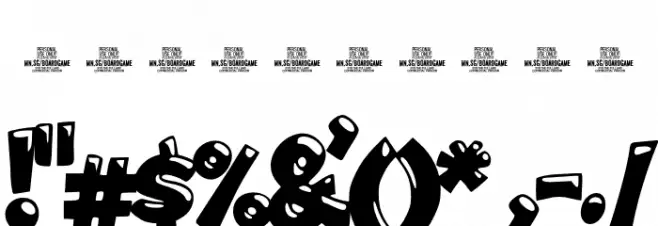 Boardgame PERSONAL USE Regular Font OTHER CHARS