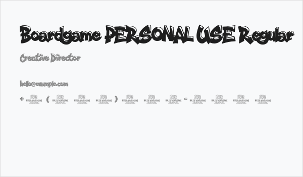 Boardgame PERSONAL USE Regular Business Card