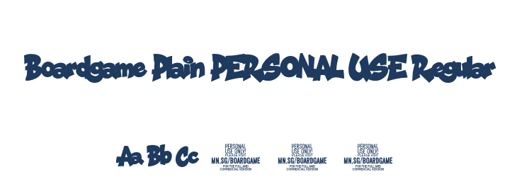 Boardgame Plain PERSONAL USE Regular Font Preview