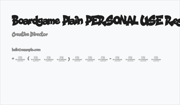 Boardgame Plain PERSONAL USE Regular Business Card