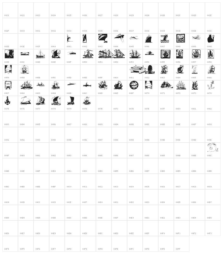 BoatsShipsAhoi Character Map