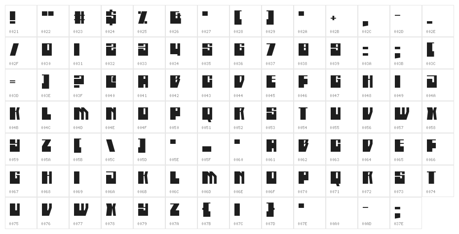 Boatycabiners Damn Straight Character Map