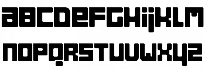 Bob Filled Schriftart Kleinbuchstaben