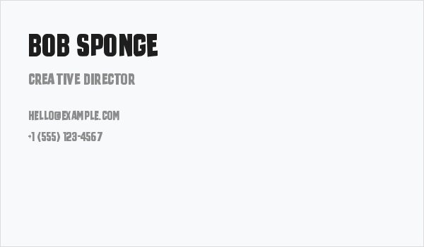 Bob Sponge Business Card