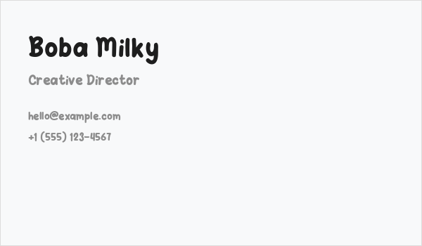 Boba Milky Business Card