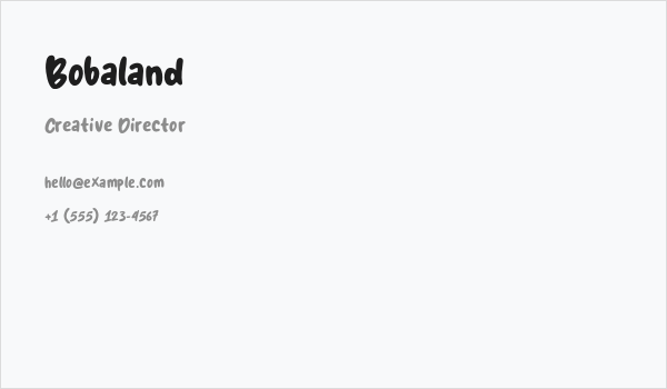 Bobaland Business Card