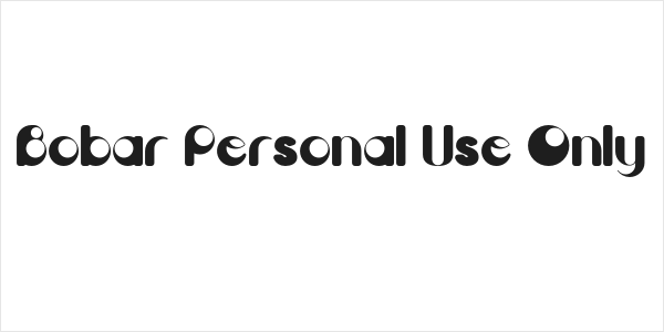 Bobar Personal Use Only Logo