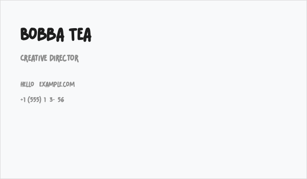 Bobba Tea Business Card