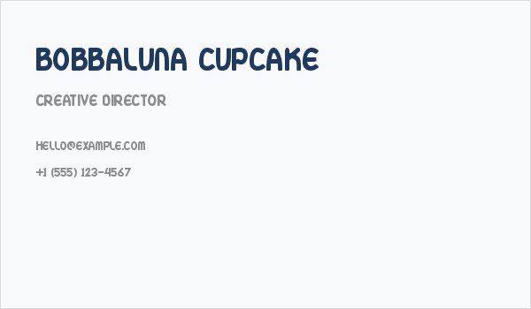 Bobbaluna Cupcake Business Card