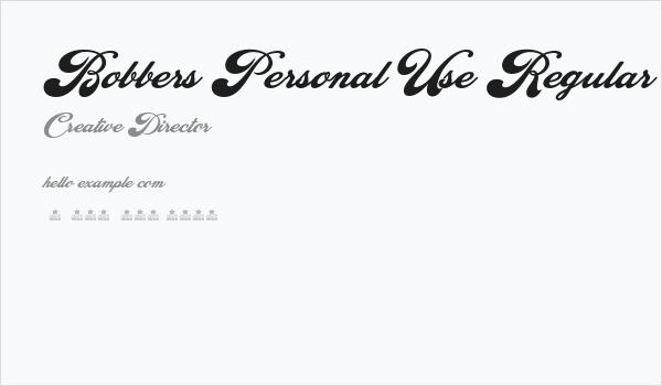 Bobbers Personal Use Regular Business Card