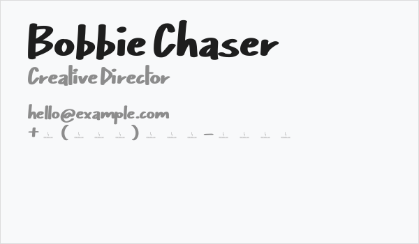 Bobbie Chaser Business Card