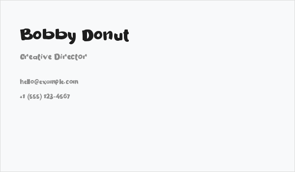 Bobby Donut Business Card