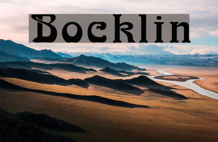 Bocklin Font examples