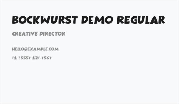 Bockwurst DEMO Regular Business Card
