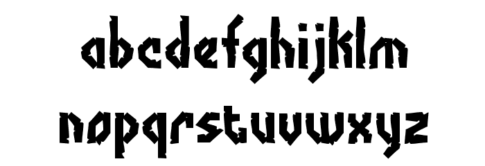 Bocuma Angle Dent BRK Font LOWERCASE