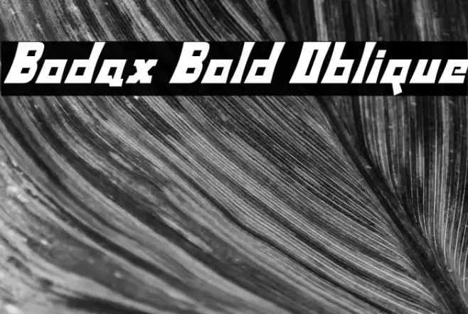 Bodax Bold Oblique Font examples
