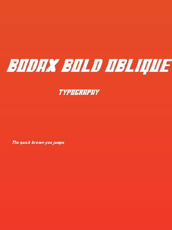 Bodax Bold Oblique Poster