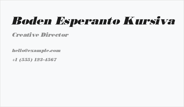 Boden Esperanto Kursiva Business Card