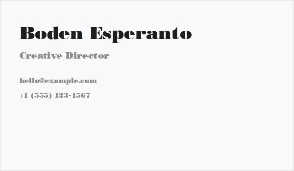 Boden Esperanto Business Card