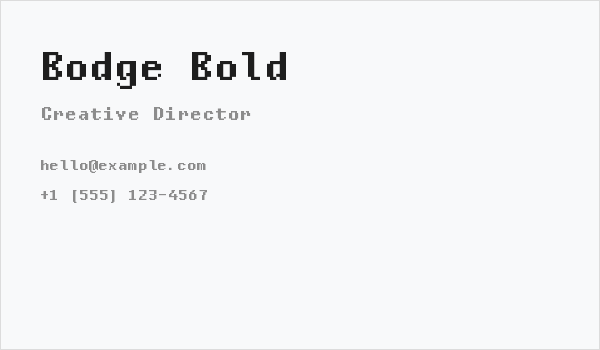 Bodge Bold Business Card