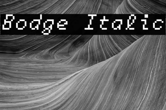 Bodge Italic Font examples