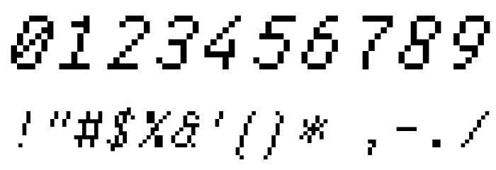 Bodge Oblique Font OTHER CHARS