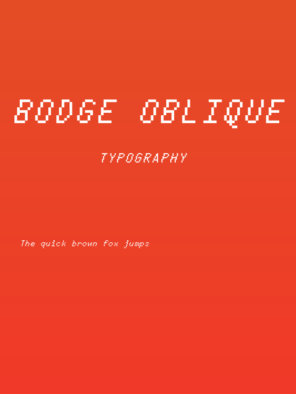 Bodge Oblique Poster
