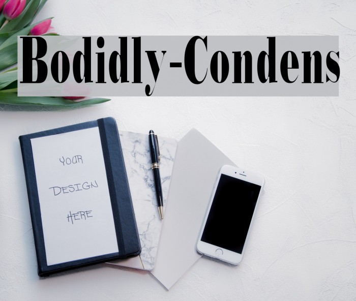 Bodidly-Condens Font examples