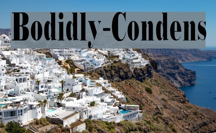 Bodidly-Condens Font examples