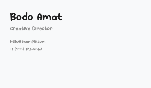 Bodo Amat Business Card