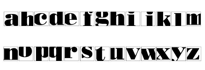 BodoblackSquaresInvers Font LOWERCASE
