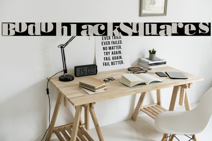 BodoblackSquares Font examples
