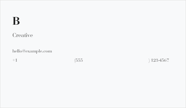 Bodoni-Bold Business Card